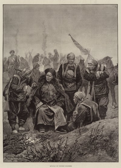 Bivak van Chinese soldaten door Richard Caton Woodville junior
